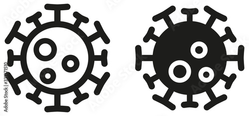 Simple round virus icon, can be used as illustration for ncov coronavirus / covid 19