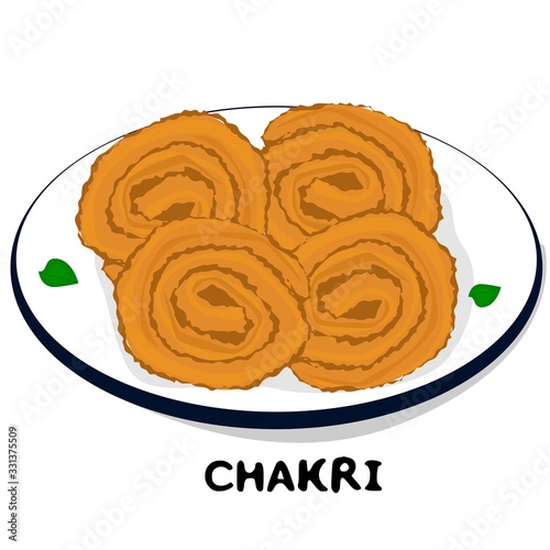 Chakri indian Gujarati Food Vector