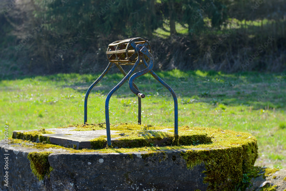 old well with turning handle mechanism, Luxembourg old well with turning handle mechanism, Luxembourg