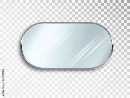 Realistic round mirrors isolated with blurry reflection. Reflecting glass surfaces isolated. Mirror frames or mirror decor interior vector realistic illustration