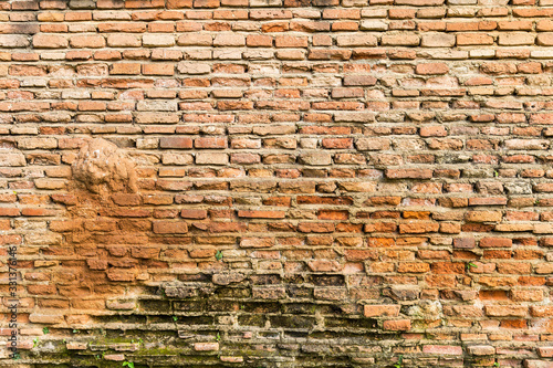 Old brick wall pattern background, red brick wall texture, construction concept, outdoor day light