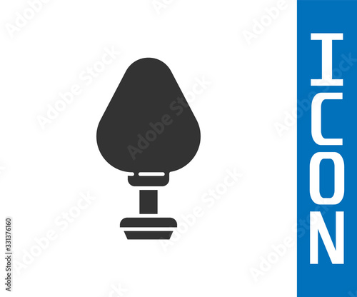 Grey Anal plug icon isolated on white background. Butt plug sign. Fetish accessory. Sex toy for men and woman. Vector Illustration