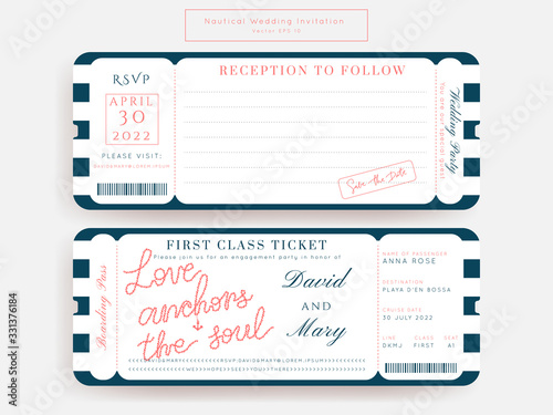 Nautical wedding vector design