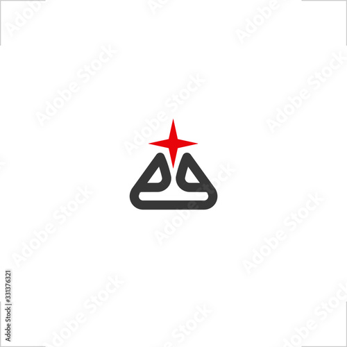 abstract triangle logo star design