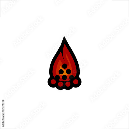 bonfire logo coal design flame