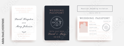 Nautical wedding vector design