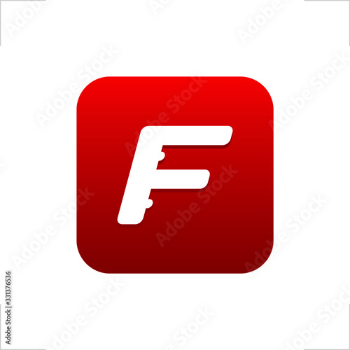 initial F letter logo ticket design