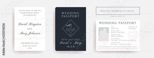 Nautical wedding vector design