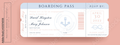 Nautical wedding vector design