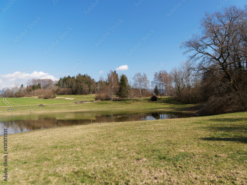 Landscape of Black-Forest in Germany. Around the lake of Eichen known for a natural phenomenon of irregular intervals due to the ingress of groundwater Landscape of Black-Forest in Germany. Around the lake of Eichen known for a natural phenomenon of irregular intervals due to the ingress of groundwater