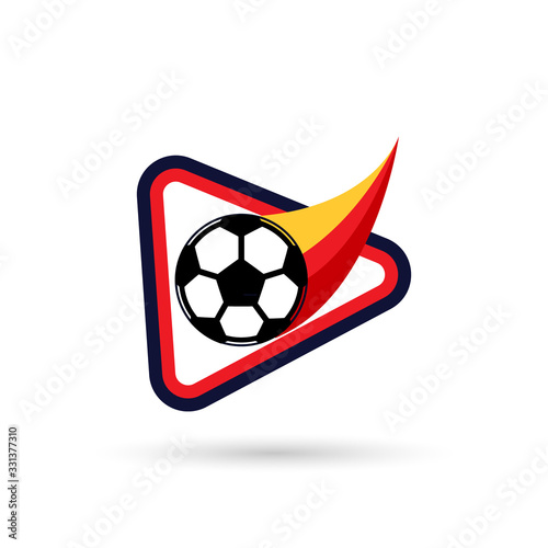 Soccer Logo or football club sign Badge. Football logo with shield background vector design