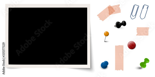 old photo with office accessories