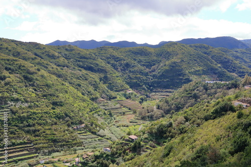 View into the mountain valley near Agulo om La Gomera, Canary Islands