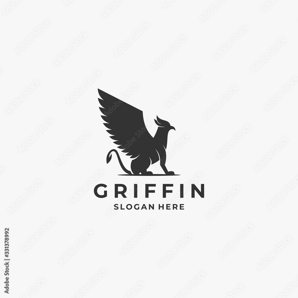 Vector Logo Illustration Griffin Silhouette Style. Vector Logo Illustration Griffin Silhouette Style.
