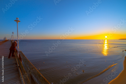 Baltic Sea, Usedom Island, winter, morning. Pictures of carefree life, practically just a few hours before the corona virus crisis changes everyone: the island is now closed. Fear instead of joy.