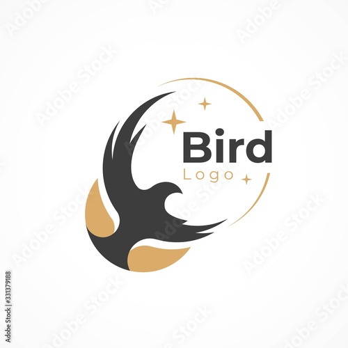 Bird circles logo emblem