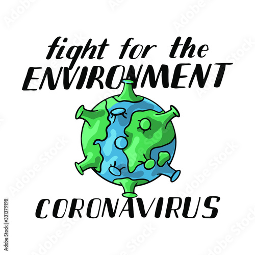 Vector illustration of concept of 2019-nCov novel Coronavirus outbreak.Coronavirus cell ,China pathogen respiratory coronavirus ,asian fluin a world,SARS pandemic risk alert. photo