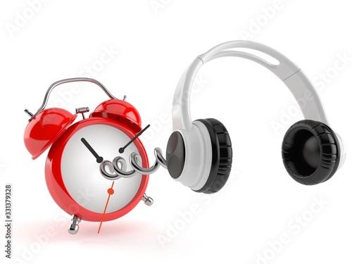 Headphones with alarm clock