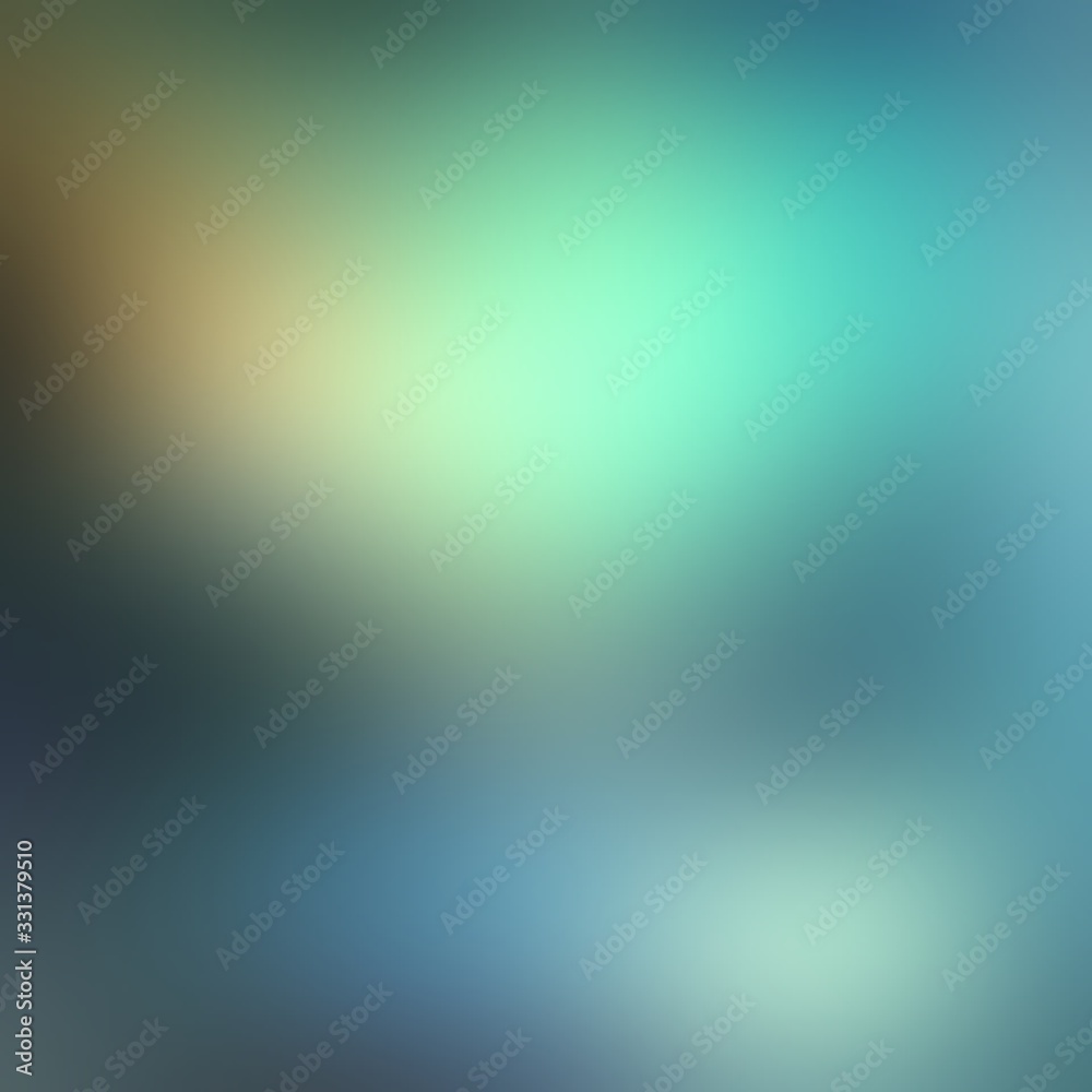 Obraz premium Precious soft smooth texture. Green blue gradient background. Lens flare interactive blur pattern.