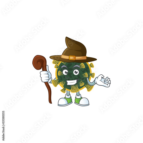 sweet and tricky Witch new coronavirus cartoon character