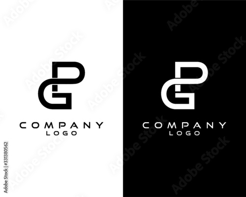  Letters pg, gp Logo Design. Simple and Creative Letter Concept Illustration vector