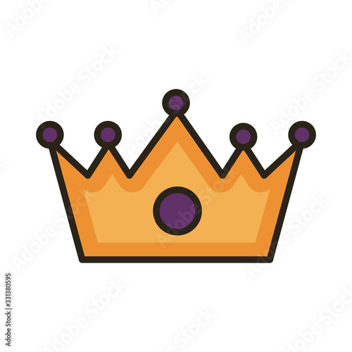 crown queen line and fill style icon