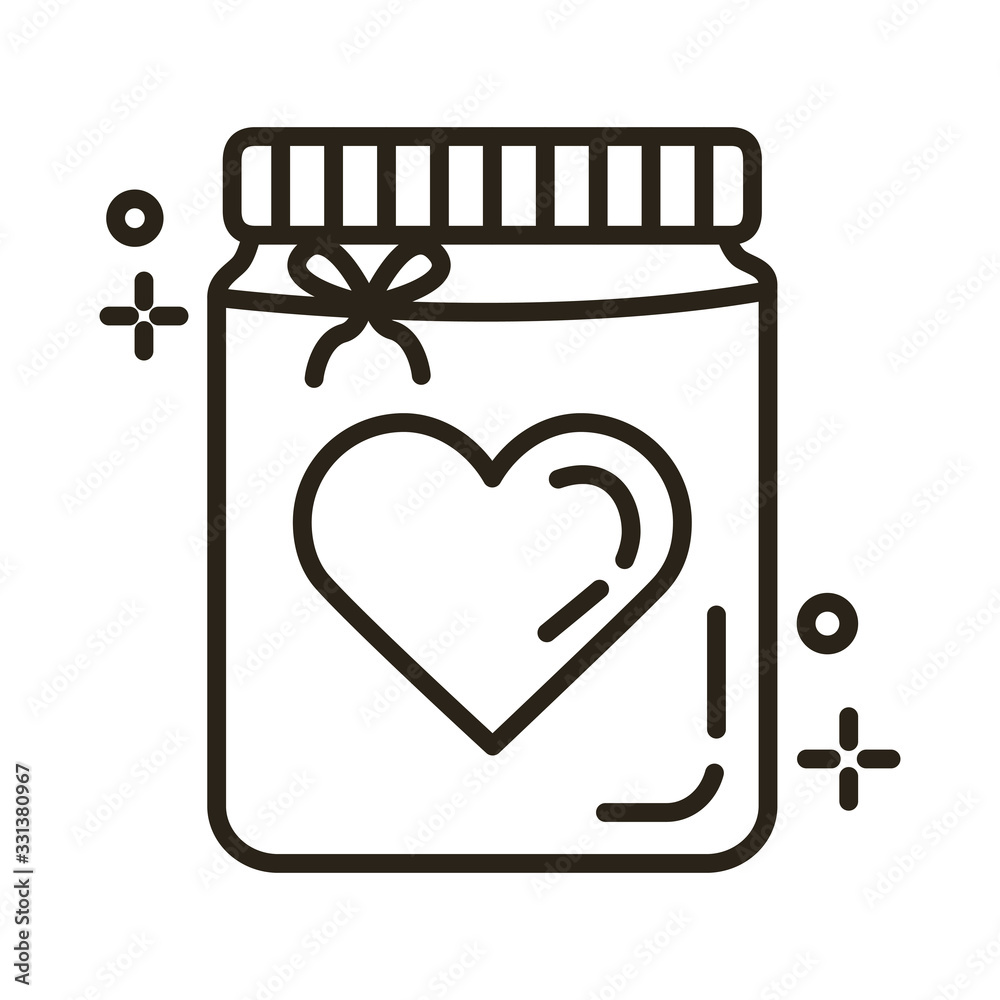 happy valentines day heart in mason jar line style happy valentines day heart in mason jar line style