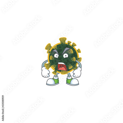 New coronavirus mascot design concept showing angry face
