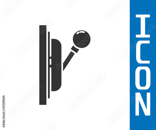 Grey Electrical panel icon isolated on white background. Switch lever. Vector Illustration