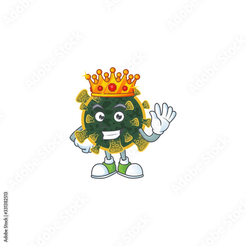 A Charismatic King of new coronavirus cartoon character design