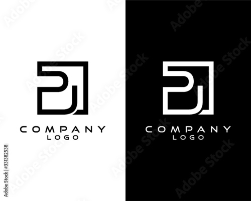 PJ, JP Letters Logo Design. Simple and Creative Letter Concept Illustration vector