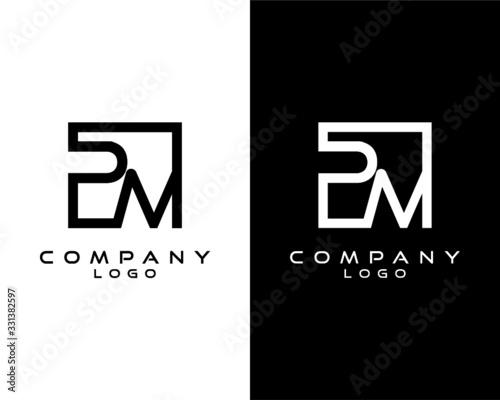 PM, MP Letters Logo Design. Simple and Creative Letter Concept Illustration vector