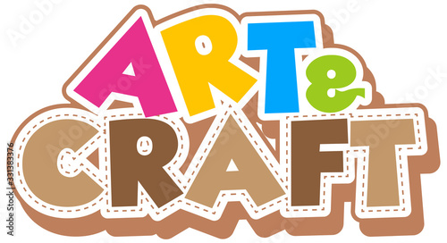 Font design for word art and craft on white background