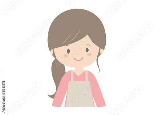 Young woman wearing apron. © レナ