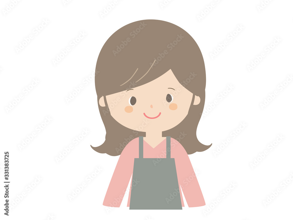 Young woman wearing apron. Young woman wearing apron.