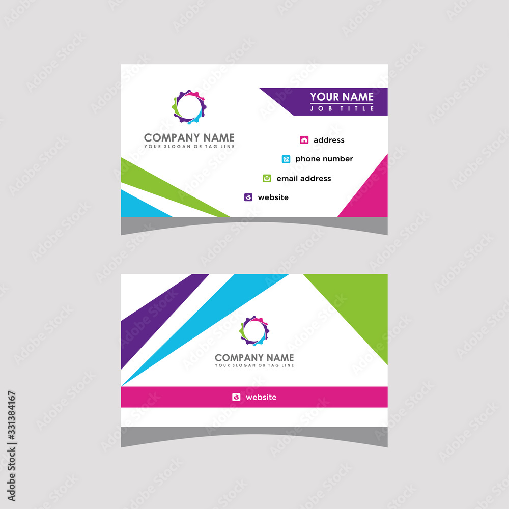 colorful modern business card template vector