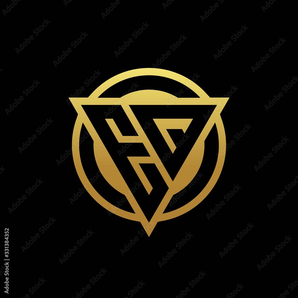 EQ logo monogram with triangle shape and circle rounded isolated on gold colors EQ logo monogram with triangle shape and circle rounded isolated on gold colors