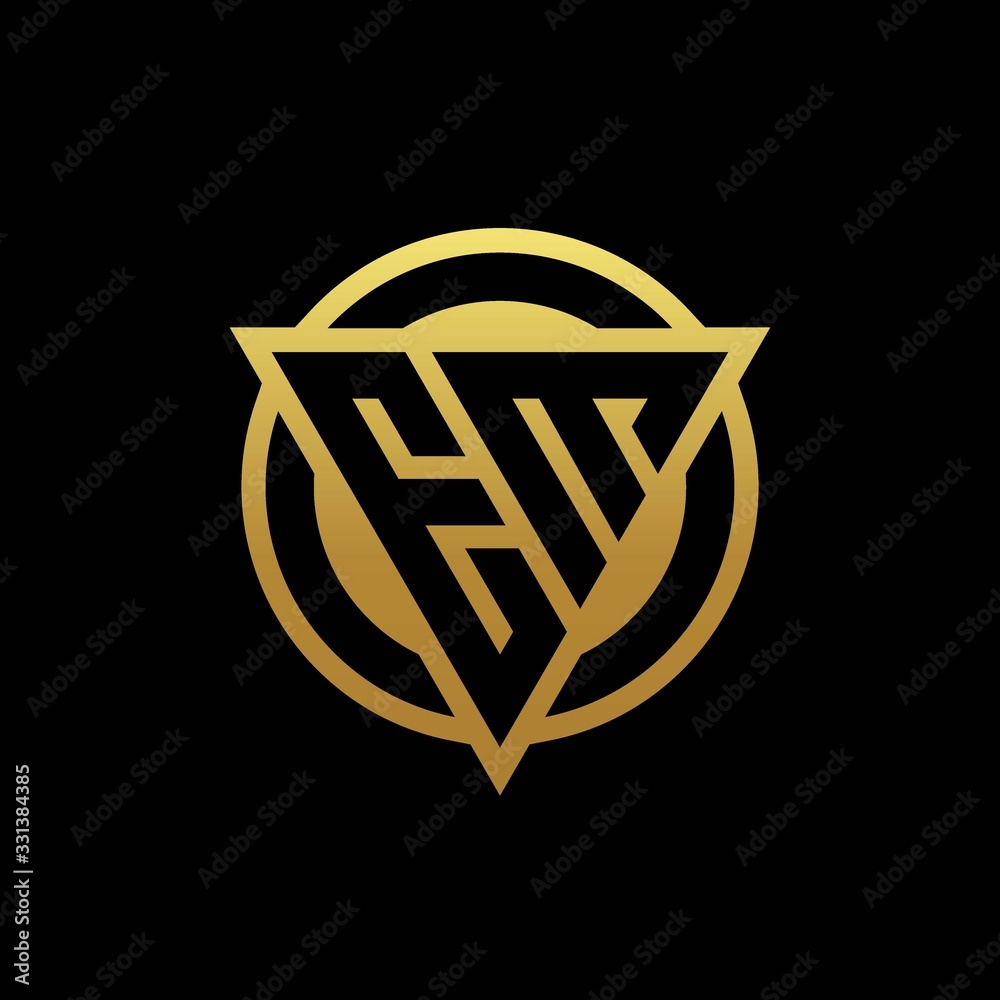 EM logo monogram with triangle shape and circle rounded isolated on gold colors EM logo monogram with triangle shape and circle rounded isolated on gold colors