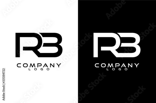 RB, BR, R3 Logo Template Vector Design with black and white background 