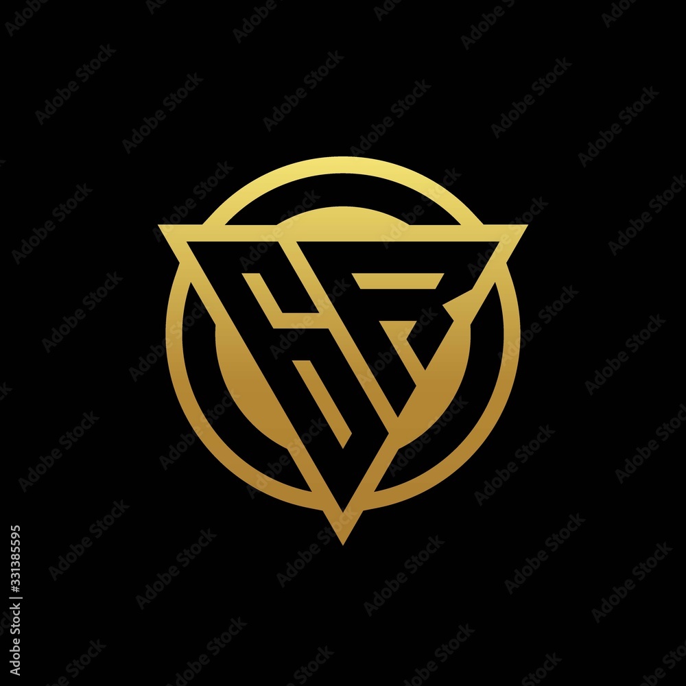 GR logo monogram with triangle shape and circle rounded isolated on gold colors GR logo monogram with triangle shape and circle rounded isolated on gold colors