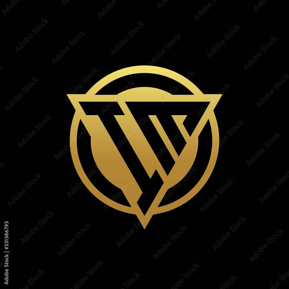 IM logo monogram with triangle shape and circle rounded isolated on gold colors IM logo monogram with triangle shape and circle rounded isolated on gold colors