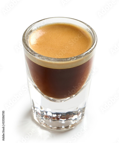 glass of fresh espresso coffee