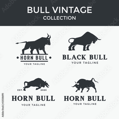 Abstract Creative bull horns logo template