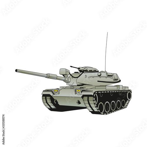 Tank isolated on white background. Vector Military machine. Tank logotype. EPS10