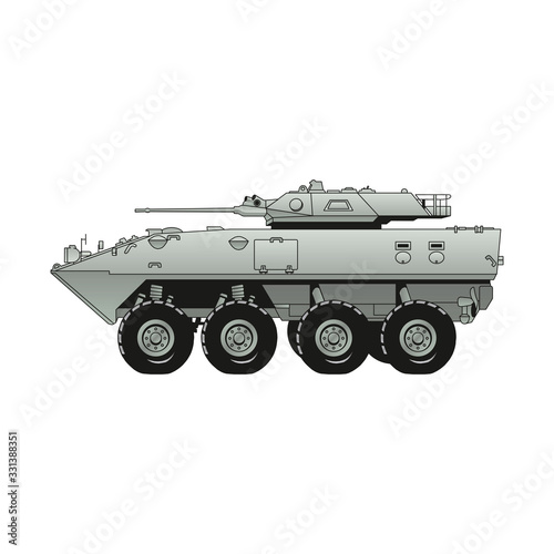 Tank isolated on white background. Vector Military machine. Tank logotype. EPS10