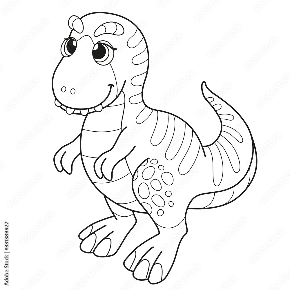Coloring book for children baby Tyrannosaurus
