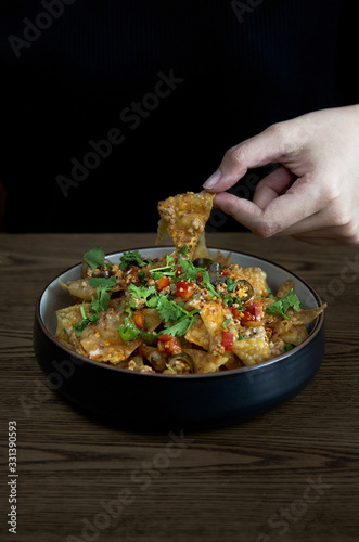 Thai Fusion Spicy food menu with rice in bowl