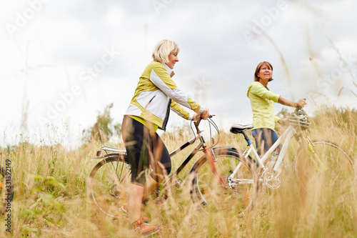 Two senior women take a trip