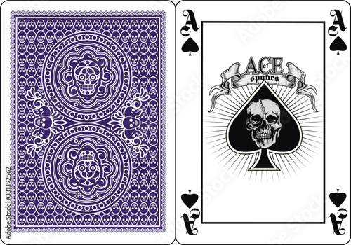 ace of spades with skull