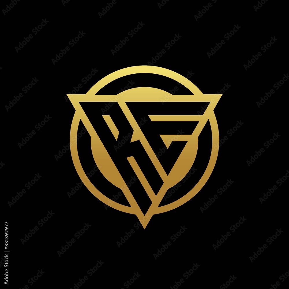 RE logo monogram with triangle shape and circle rounded isolated on gold colors RE logo monogram with triangle shape and circle rounded isolated on gold colors